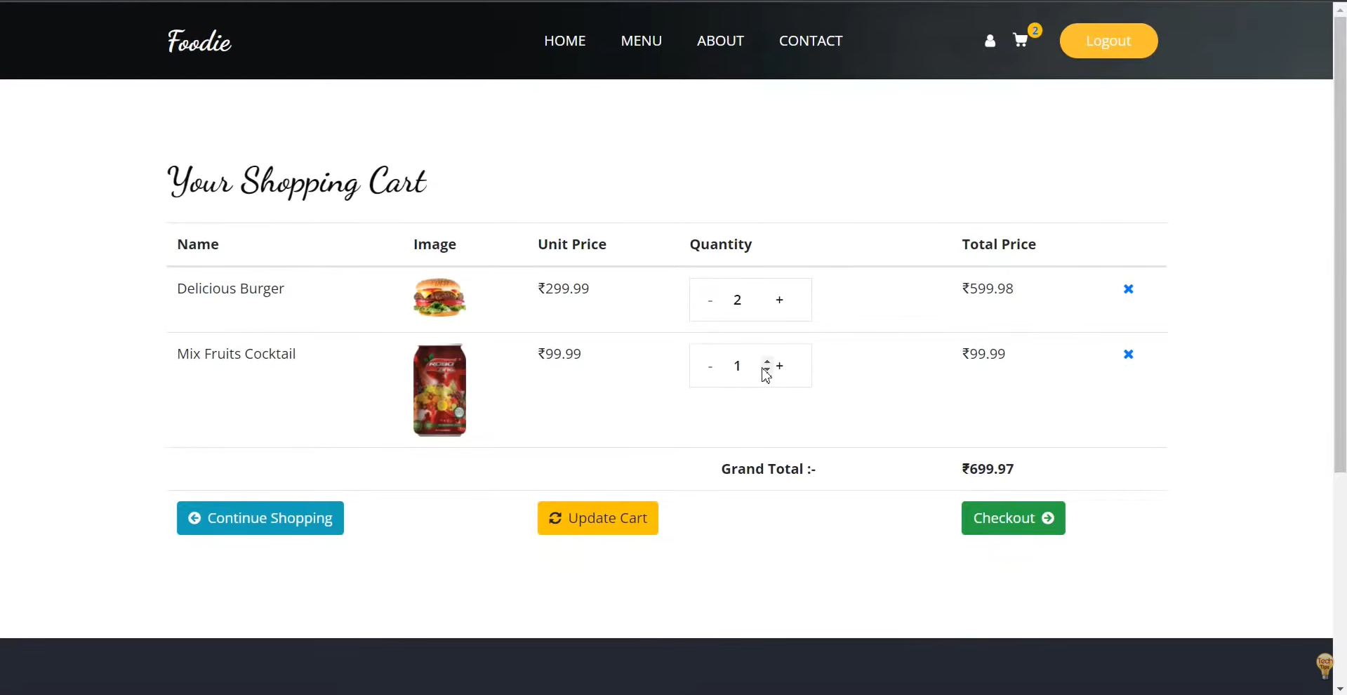 Foodie — real website screenshot